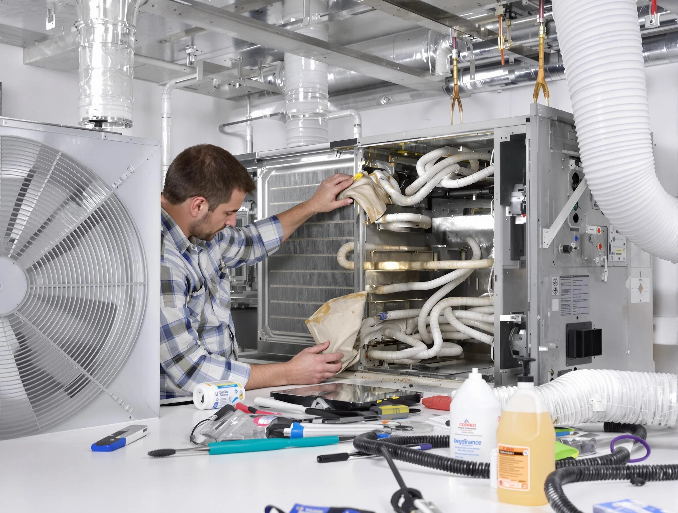 Pell City Air Duct Cleaning specialist performing precision AC coil cleaning in Pell City