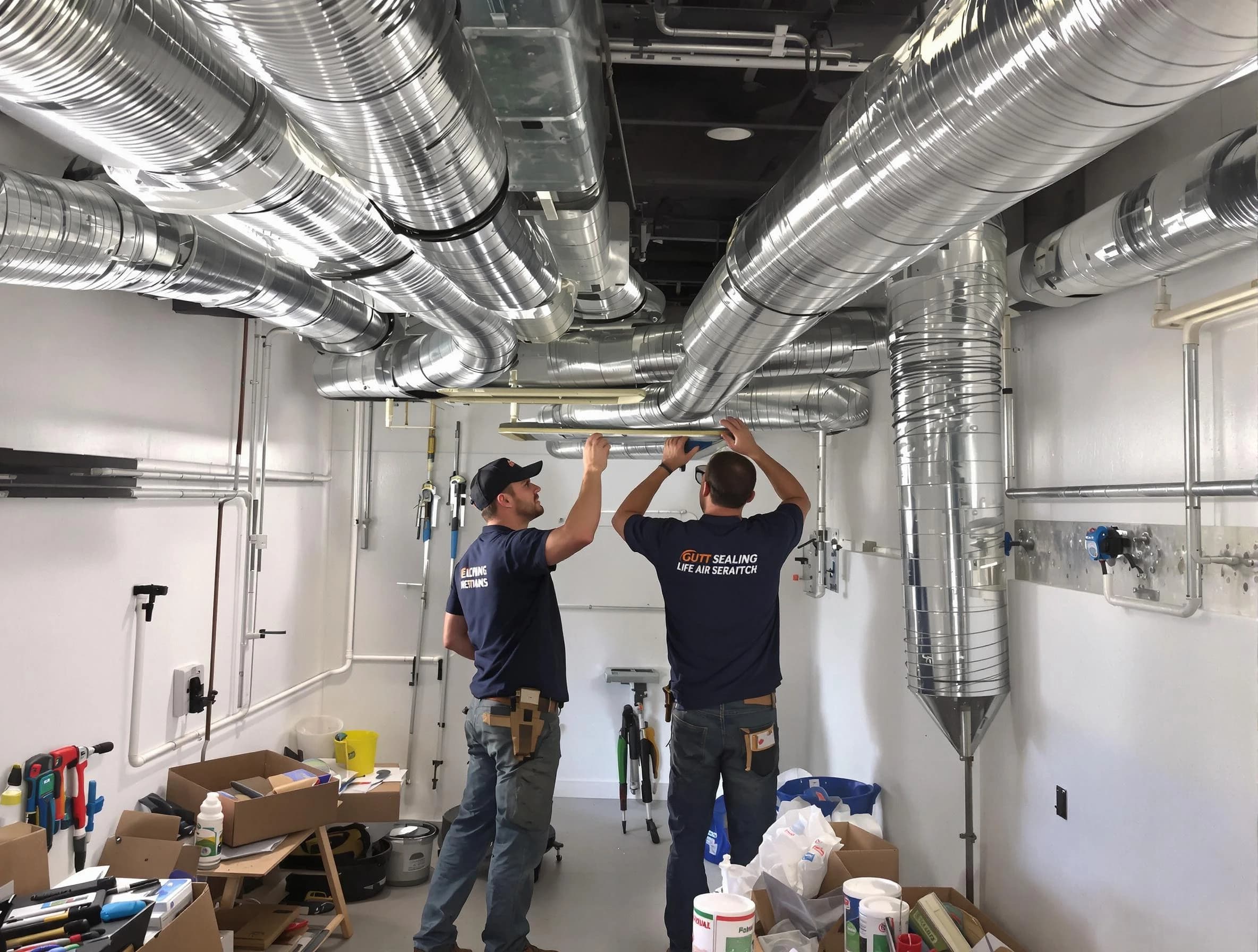 Pell City Air Duct Cleaning technician applying professional duct sealing solutions in Pell City