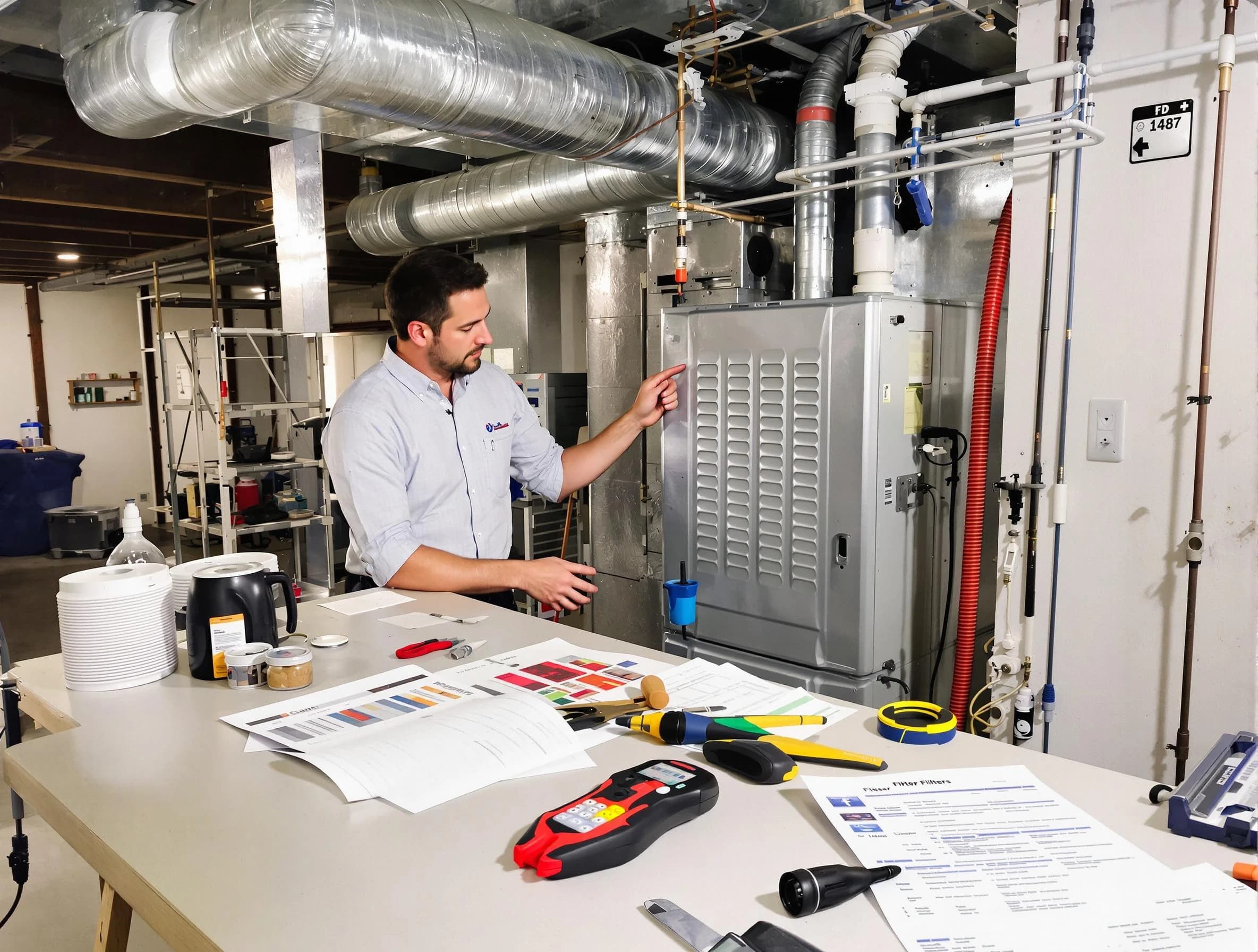 Pell City Air Duct Cleaning inspector conducting detailed filter system evaluation using professional diagnostic tools in Pell City