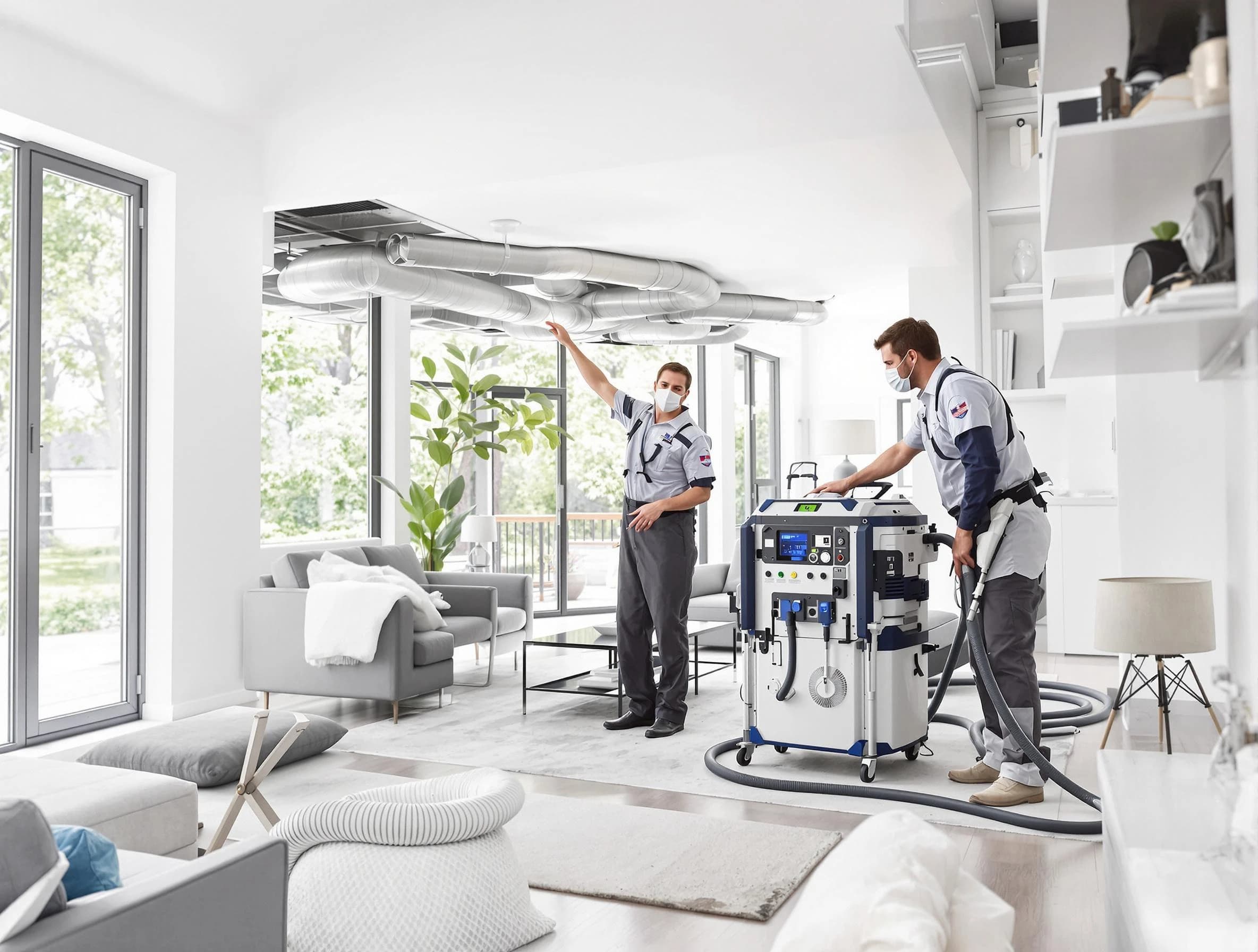 Pell City Air Duct Cleaning professional conducting pure air duct cleaning with state-of-the-art equipment in Pell City