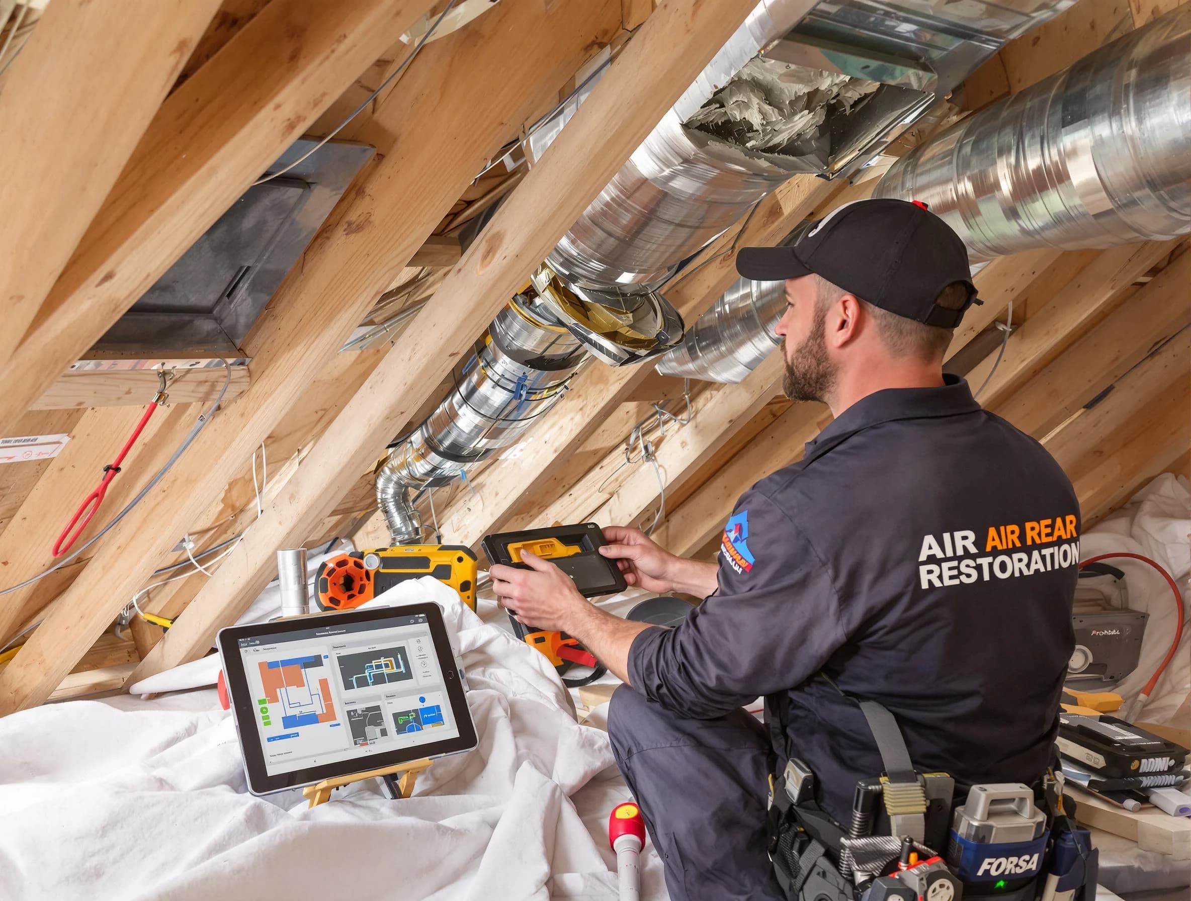Pell City Air Duct Cleaning technician performing precise duct repair work in Pell City