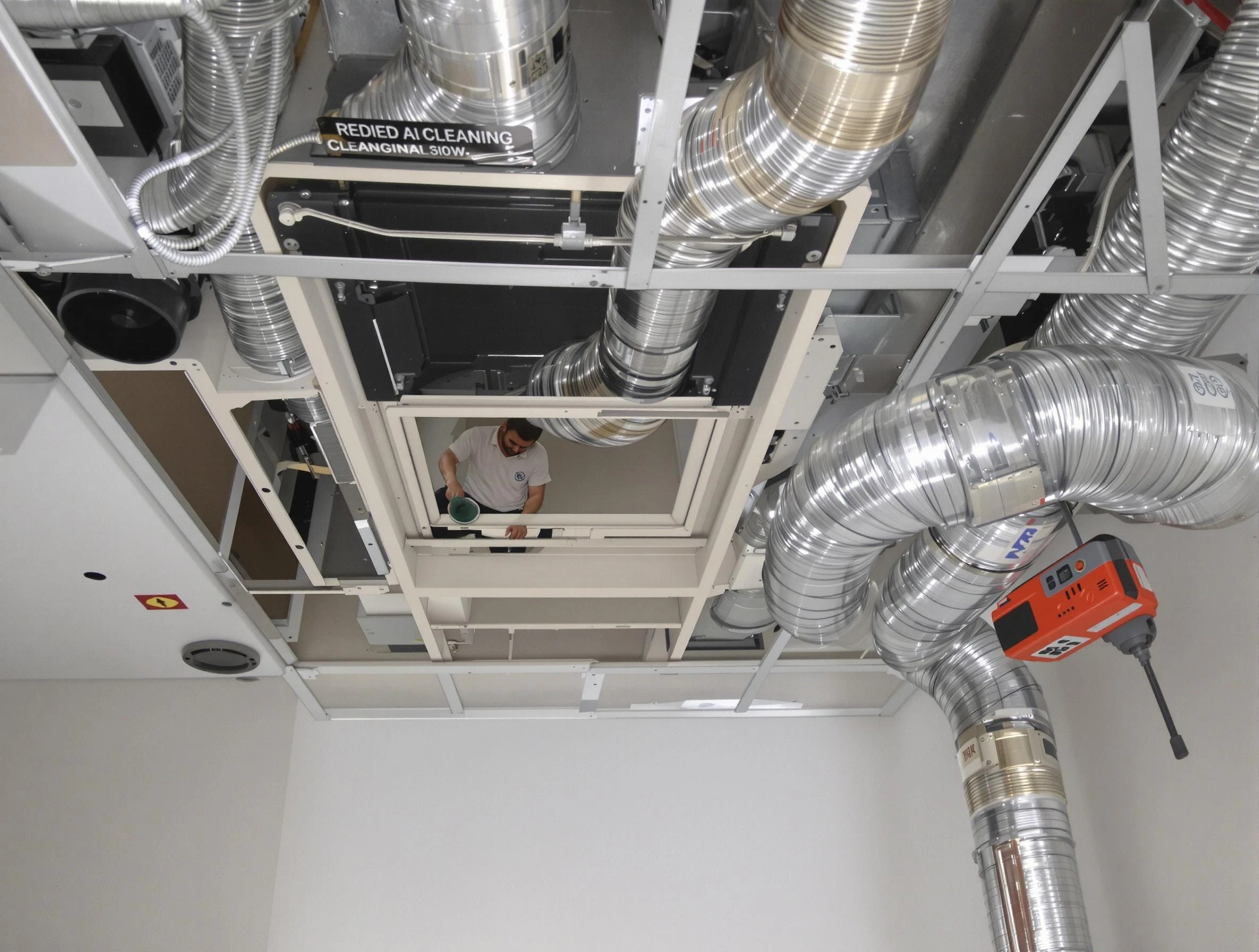 Pell City Air Duct Cleaning technician performing detailed central duct system cleaning in Pell City