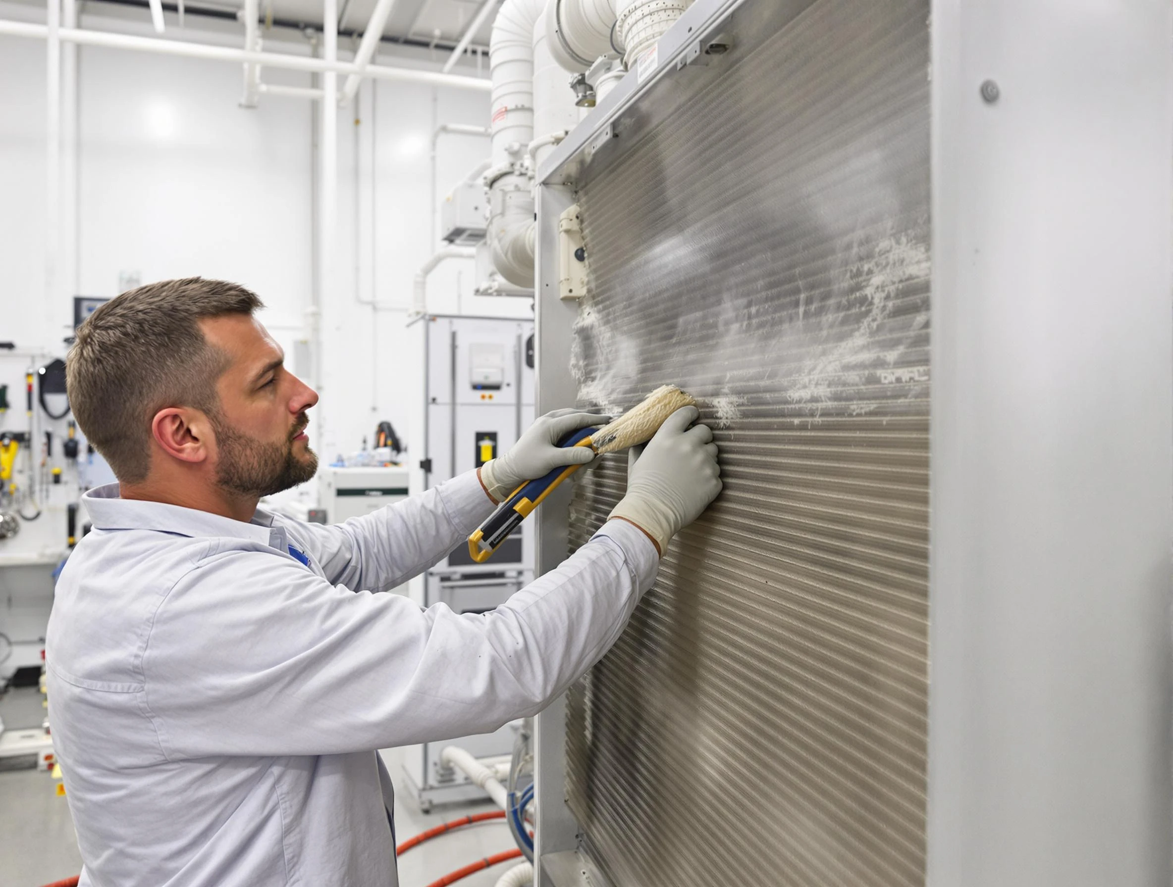 Pell City Air Duct Cleaning technician performing precision commercial coil cleaning at a Pell City business