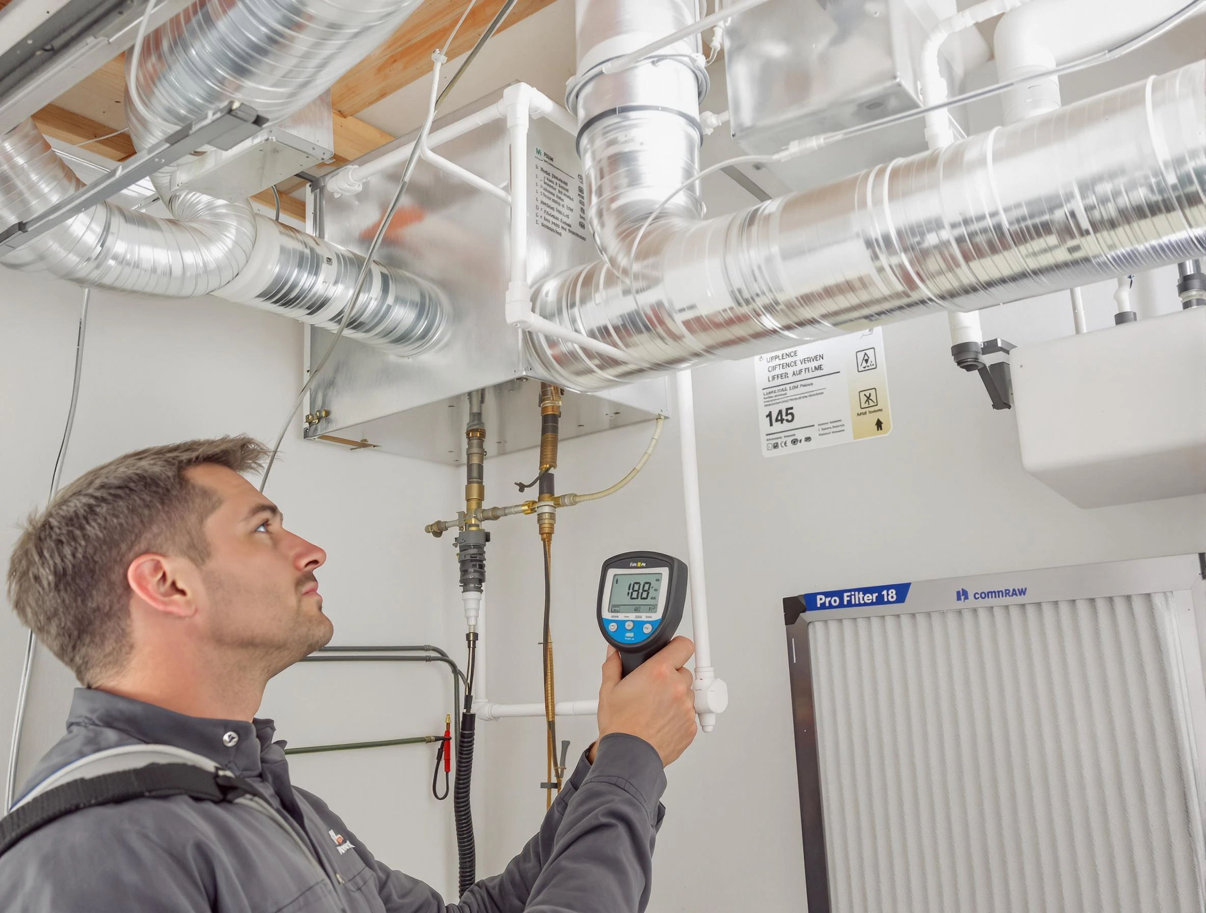 Pell City Air Duct Cleaning expert conducting detailed filter system inspection using diagnostic tools in Pell City