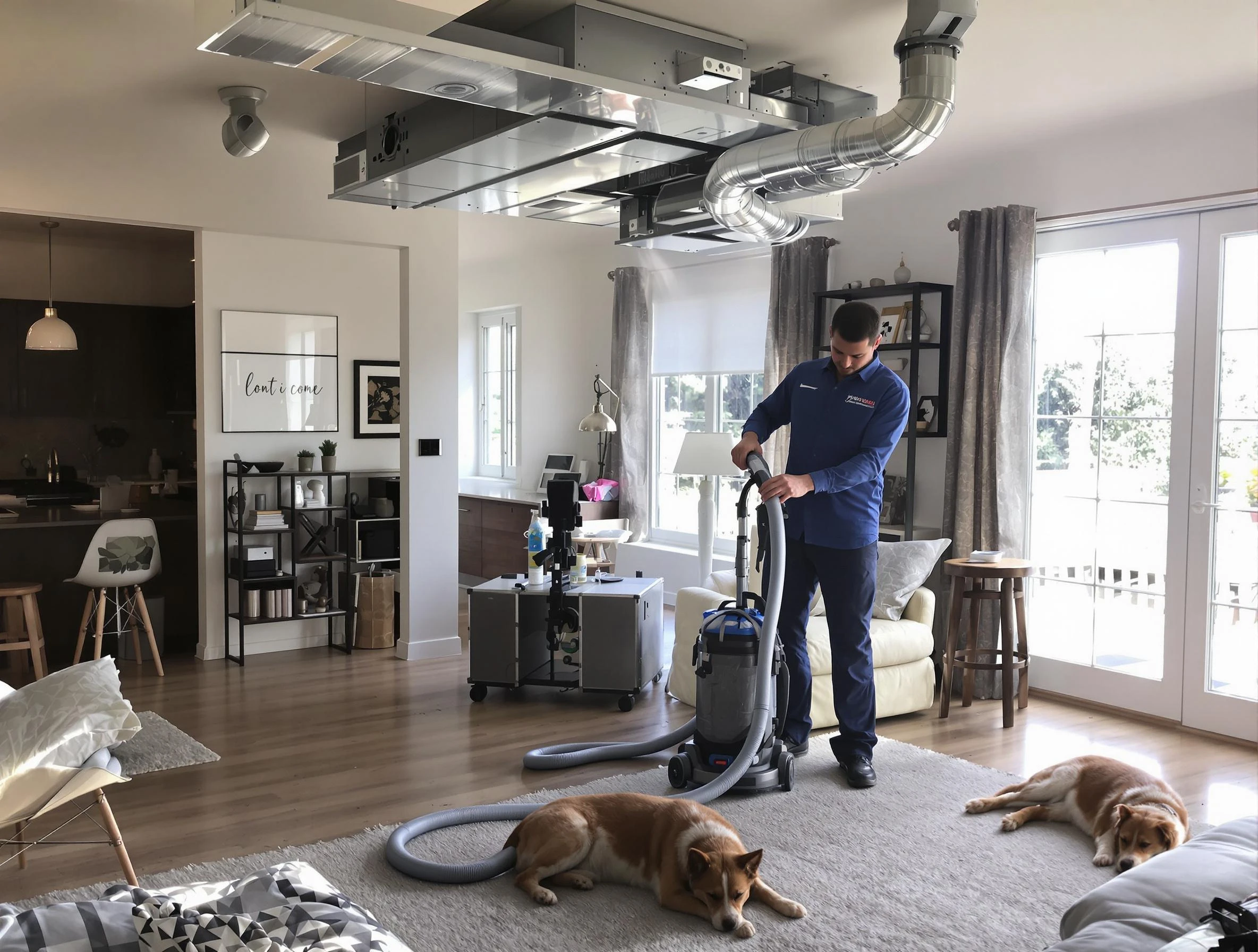 Pell City Air Duct Cleaning technician performing detailed indoor duct cleaning for improved air quality in Pell City