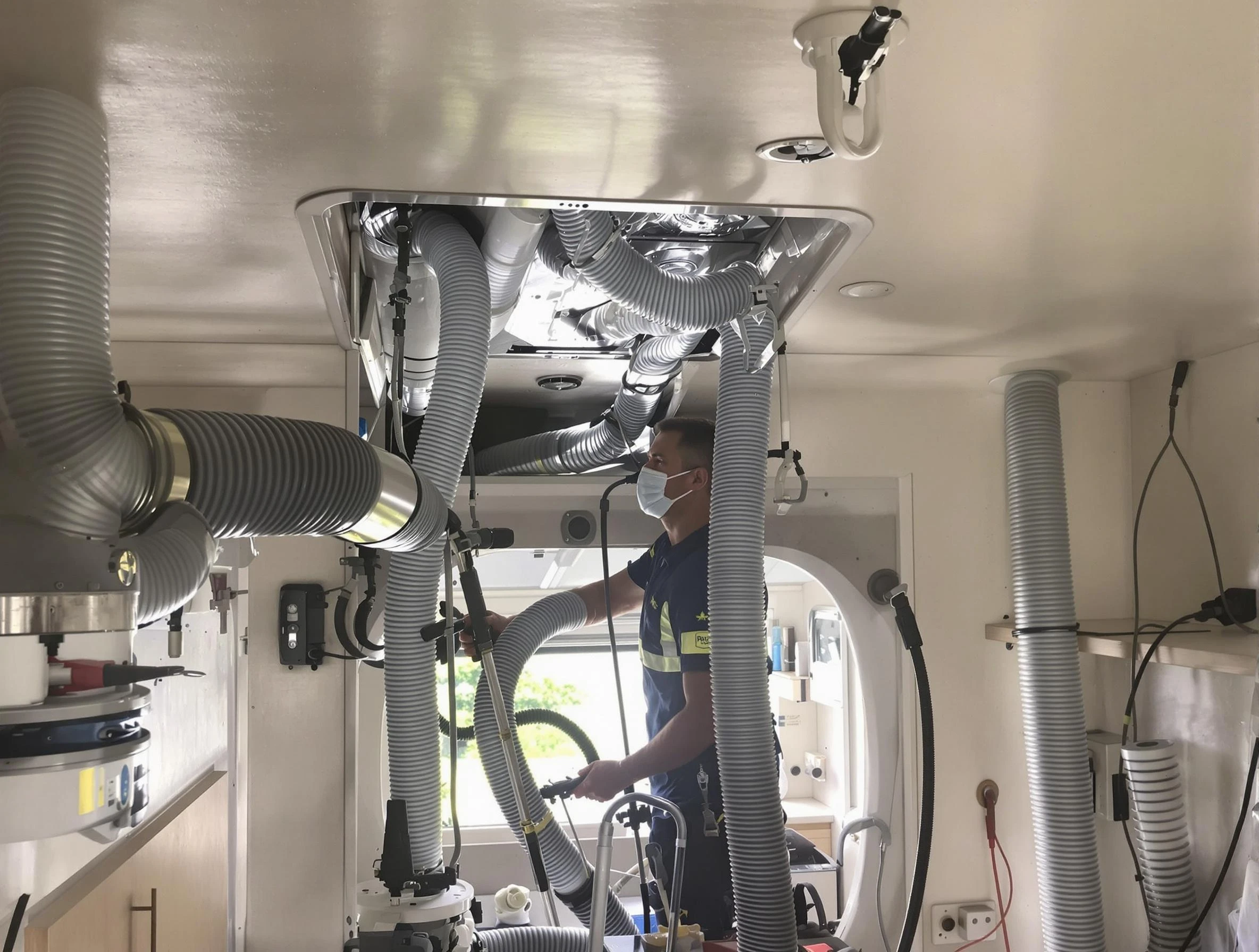 Pell City Air Duct Cleaning specialist performing precise mobile home duct cleaning in Pell City