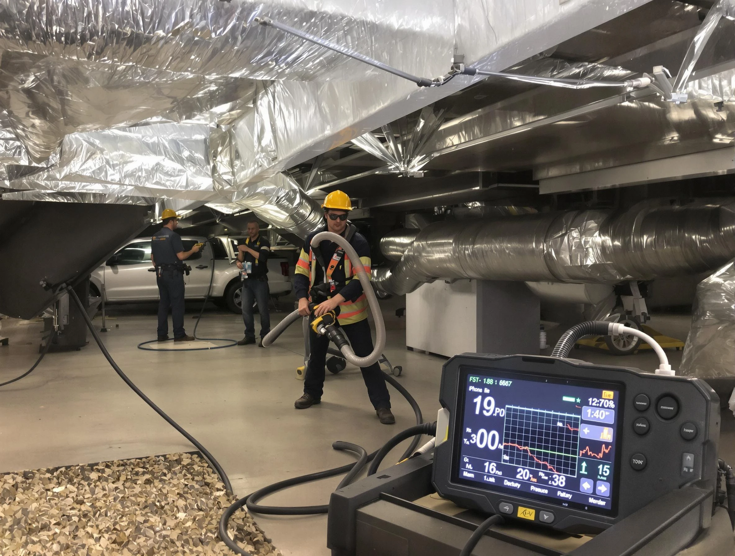 Professional negative pressure duct cleaning by Pell City Air Duct Cleaning in Pell City
