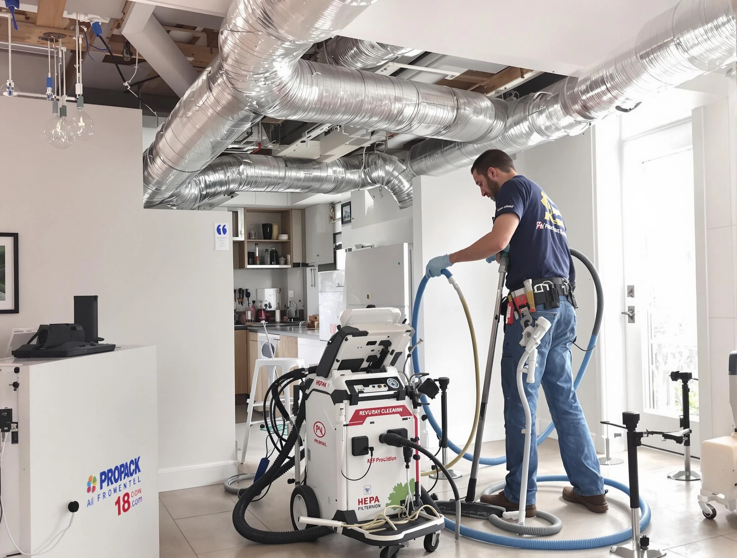 Pell City Air Duct Cleaning technician performing advanced pure duct cleaning with specialized equipment in Pell City